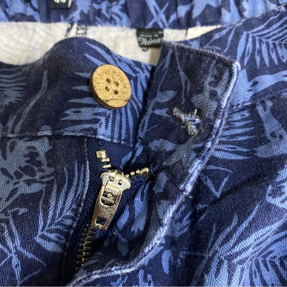 Five Four Men’s Tropical Palm Leaf Print Blue Shorts - Picture 3 of 8